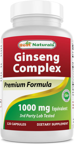 Best Naturals Ginseng Complex 1000 mg 120 Capsules