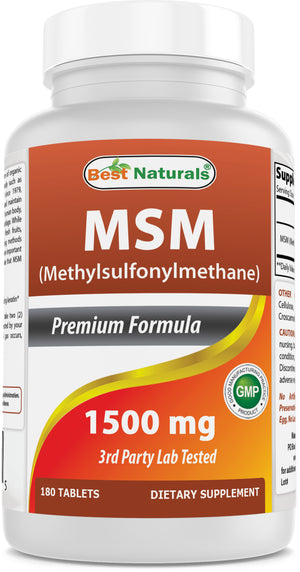 Best Naturals MSM 1500 mg 180 Tablets