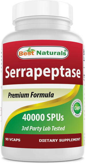 Best Naturals Serrapeptase 40000 SPU 90 Vcaps - shopbestnaturals.com