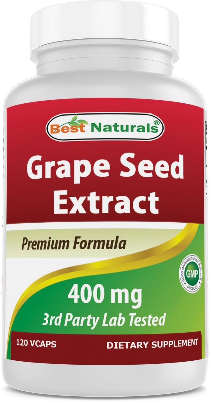 Best Naturals Grape Seed Extract 400 mg 120 Vegetarian Capsules