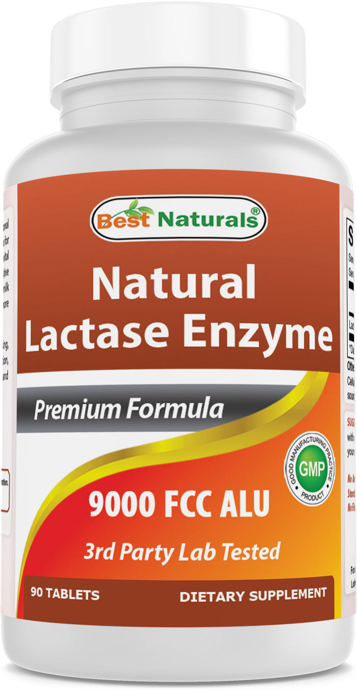 Best Naturals Natural Lactase Enzyme 9000 FCC ALU 90 Tablets