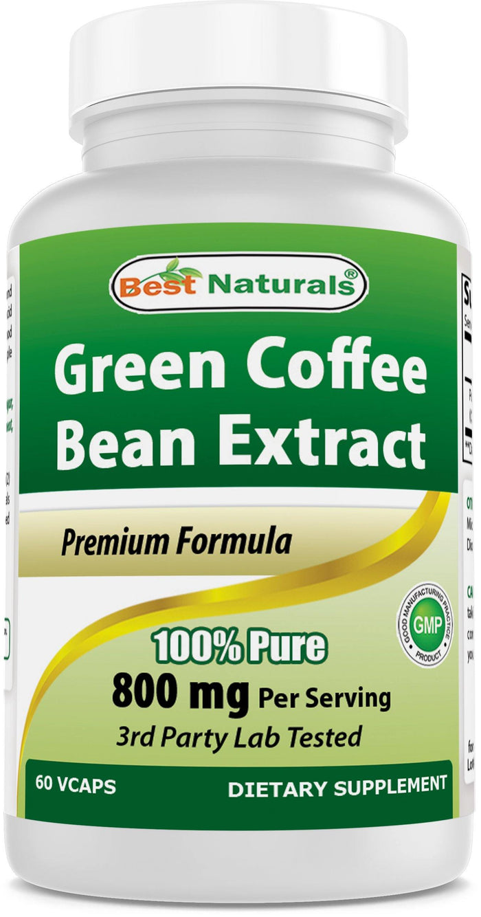 Best Naturals Green Coffee Bean Extract 800 mg 60 Vegetarian Capsules