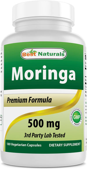 Best Naturals Moringa 500 mg 180 Vegetarian Capsules - shopbestnaturals.com