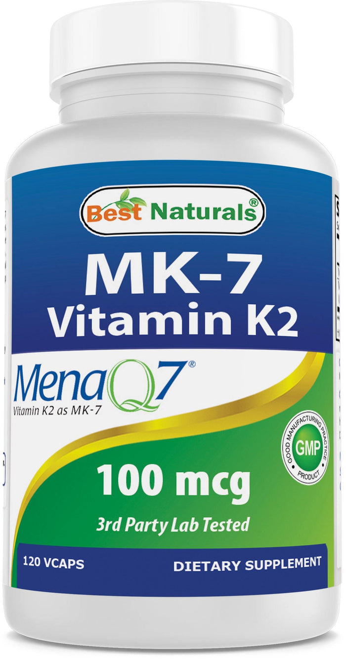 Best Naturals MK-7 Vitamin K2 100 mcg 120 Vegetarian Capsules
