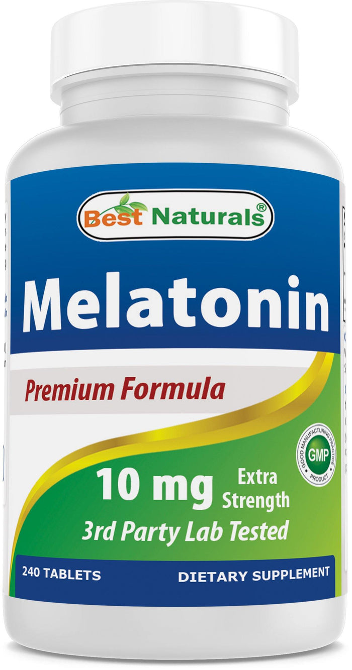Best Naturals Melatonin 10 mg 240 Tablets | Drug-Free Nighttime Sleep Aid - Melatonin for Sleep and Relaxation