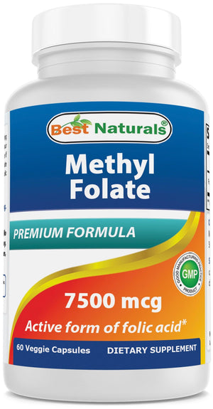 Best Naturals MethylFolate 7500 mcg 60 Veg Capsules - shopbestnaturals.com