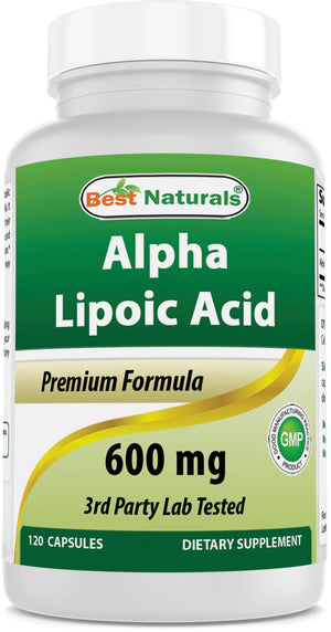 Best Naturals Alpha Lipoic Acid 600 mg 120 Capsules - shopbestnaturals.com