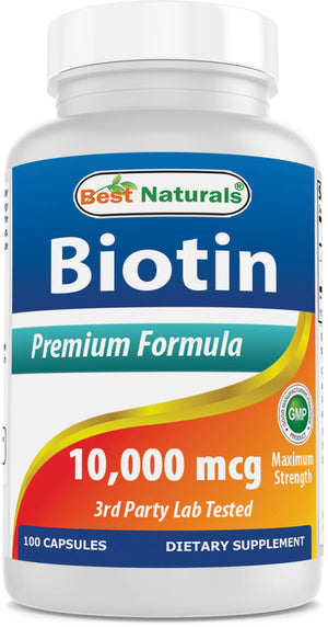 Best Naturals Biotin 10000 mcg 100 Capsules - shopbestnaturals.com