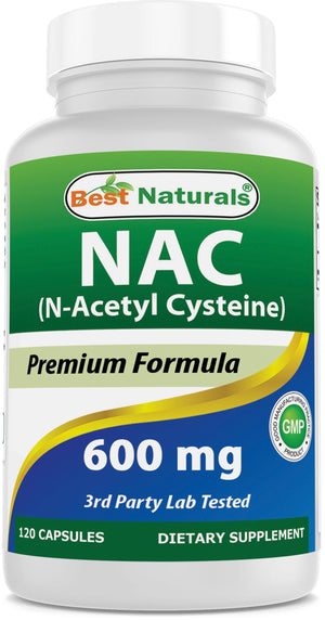 Best Naturals NAC (N-Acetyl L-Cysteine) 600 mg 120 Capsules - shopbestnaturals.com
