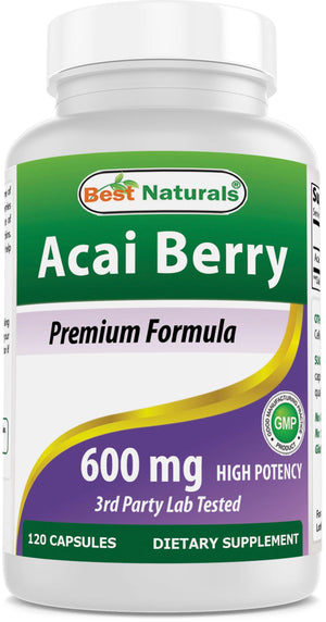 Best Naturals Acai Berry Extract 600 mg 120 Capsuels - shopbestnaturals.com