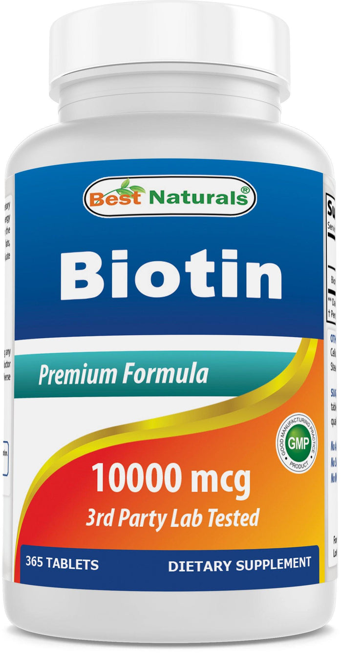 Best Naturals Biotin 10000 mcg 365 Tablets