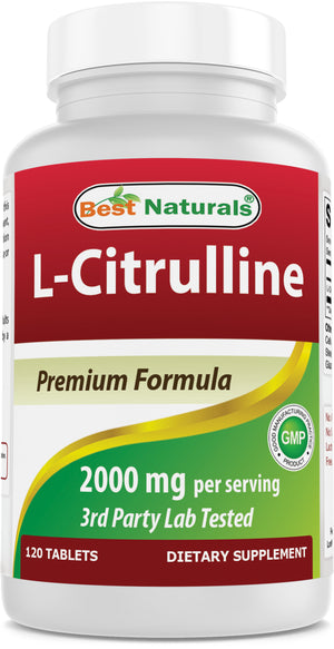 Best Naturals L-Citrulline 2000mg/Serving - Non-GMO - Gluten Free - 120 Tablets