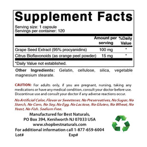 Best Naturals Grapeseed Extract 100 mg 120 Capsules - shopbestnaturals.com