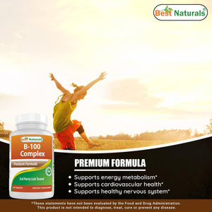 Best Naturals B-100 Complex 120 Tablets (Suitable for Vegetarian) - B Complex Vitamins - shopbestnaturals.com