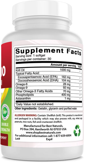 Best Naturals Krill Oil 1000 mg 30 Softgels - shopbestnaturals.com