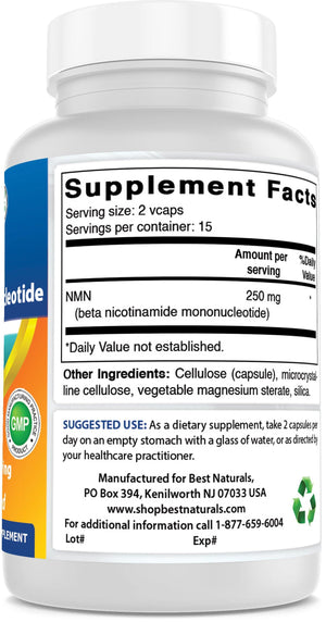 Best Naturals NMN Supplements 30 Veggie Capsules - shopbestnaturals.com