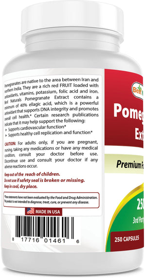 Best Naturals Pomegranate 250 mg 250 Capsules - shopbestnaturals.com