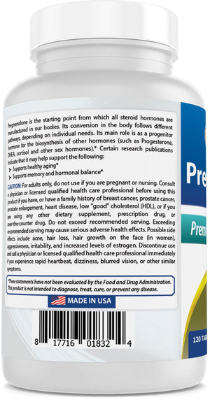 Best Naturals Pregnenolone 100 mg 120 Tablets - shopbestnaturals.com
