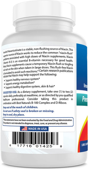 Best Naturals Niacin 500 mg 180 Capsules - shopbestnaturals.com