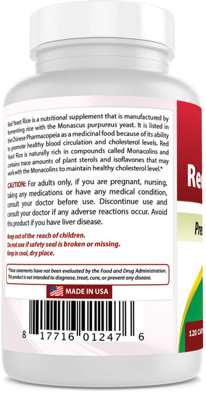 Best Naturals Red Yeast Rice 600 mg 120 Capsules - shopbestnaturals.com