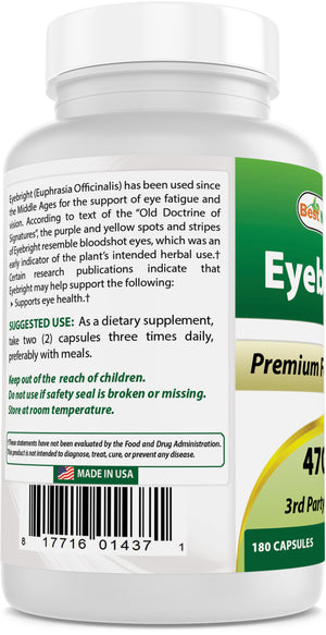 Best Naturals Eyebright 470 mg 180 Capsules