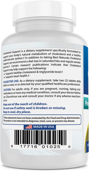 Best Naturals Cholesterol Support Formula 120 Tablets