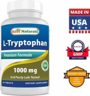 Best Naturals L-Tryptophan 1000 mg 60 Tablets - shopbestnaturals.com