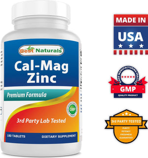 Best Naturals Calcium Magnesium Zinc 180 tablets - shopbestnaturals.com