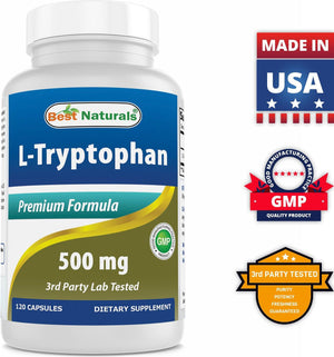 Best Naturals L-Tryptophan 500 mg 120 Capsules - shopbestnaturals.com