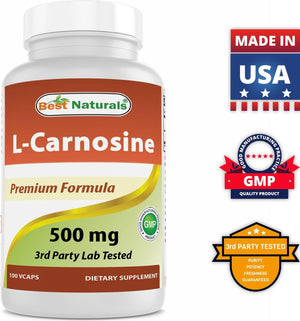 Best Naturals L-Carnosine 500mg 100 vcaps - shopbestnaturals.com
