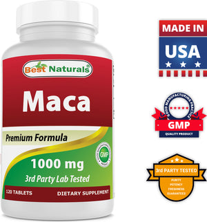 Best Naturals Gelatinized Maca 1000mg 120 Tablets
