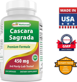 Best Naturals Cascara Sagrada 450 mg 250 Capsules - shopbestnaturals.com