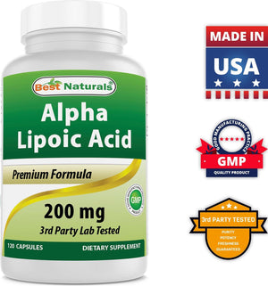 Best Naturals Alpha lipoic acid 200mg 120 Capsules - shopbestnaturals.com