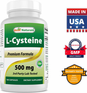 Best Naturals L-Cysteine 500 mg 180 Capsules - shopbestnaturals.com