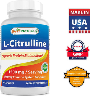 Best Naturals L-Citrulline 1500mg/Serving 90 Capsules - shopbestnaturals.com