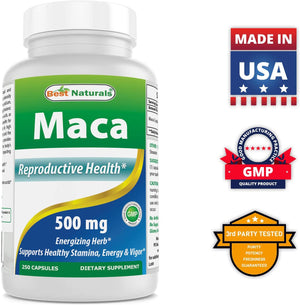 Best Naturals Maca 500 mg 250 Capsules